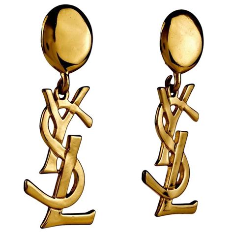 ysl earrings gold